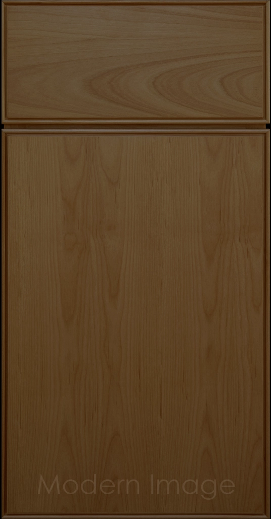 Dallas Brown stain slim shaker cabinet, featuring narrow stiles, rails, and a distinct groove around the flat panel.